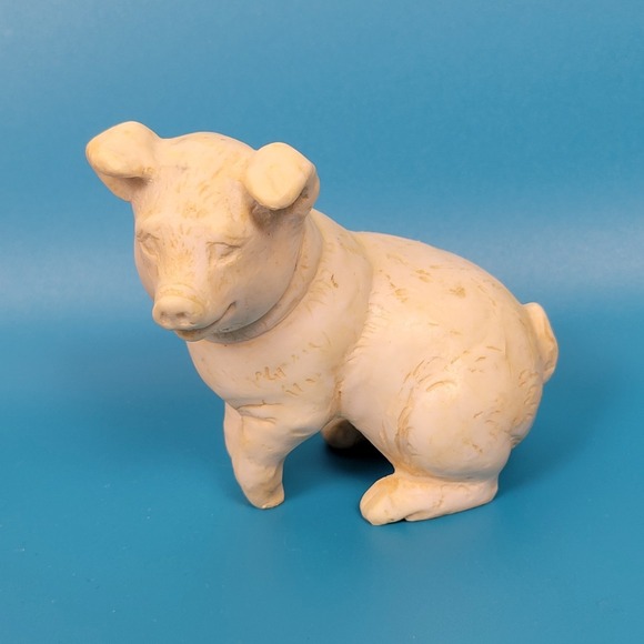 Hen-Feathers Other - Vintage Hen-Feathers Happy Pig‎ Hog Figurine Fiberstone Resin Stone 3" Whimsical